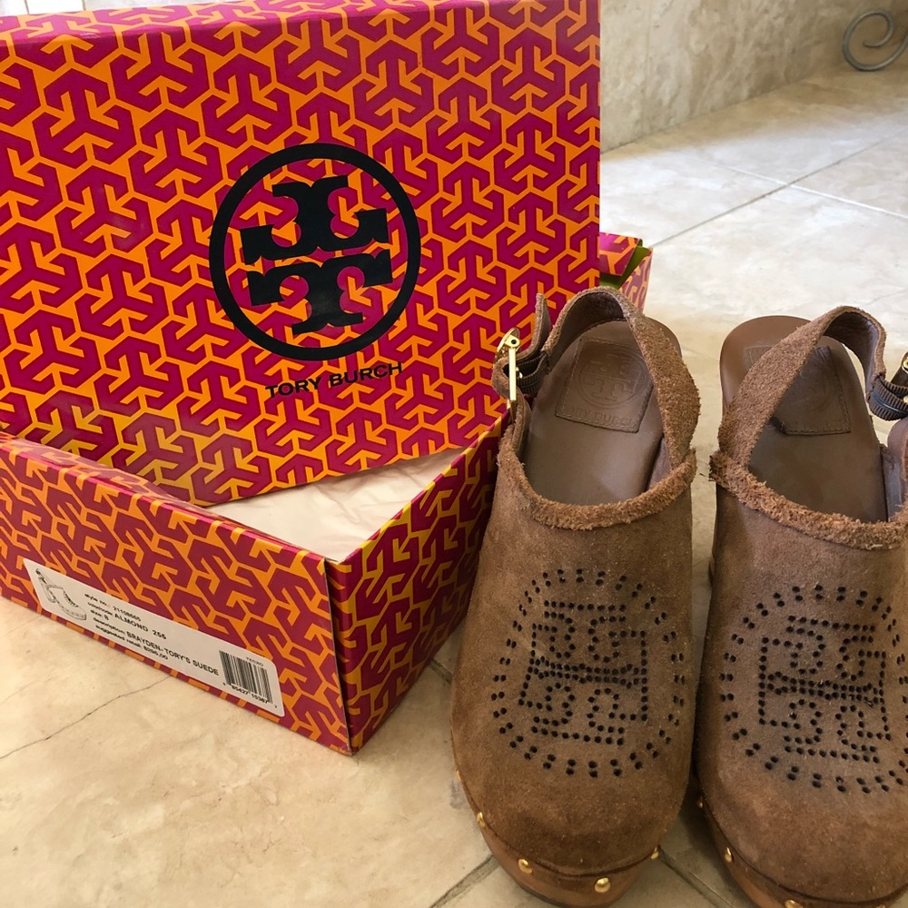 Tory Burch Suede Clogs